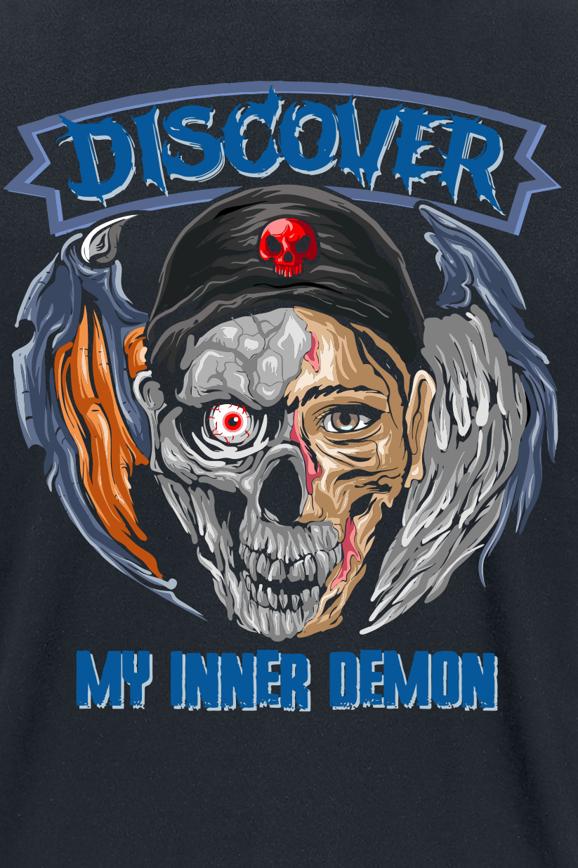 Sprüche T-Shirt - Discover My Inner Demon - M bis XXL - für Männer - Größe XXL - schwarz