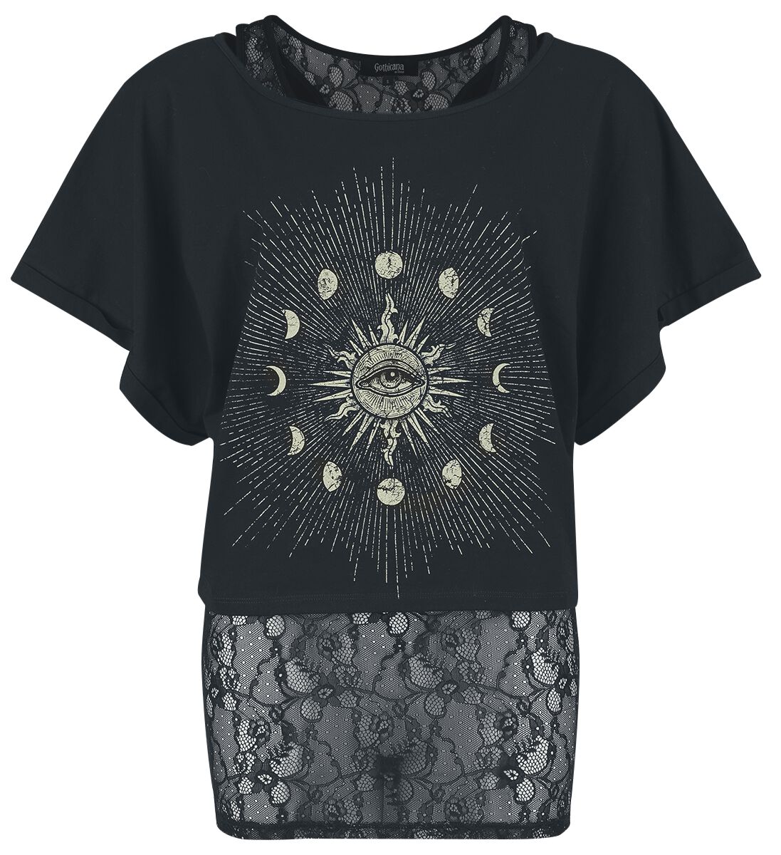 Gothicana by EMP T-Shirt - Double Pack with Sun and Moon - S bis XXL - für Damen - Größe XL - schwarz