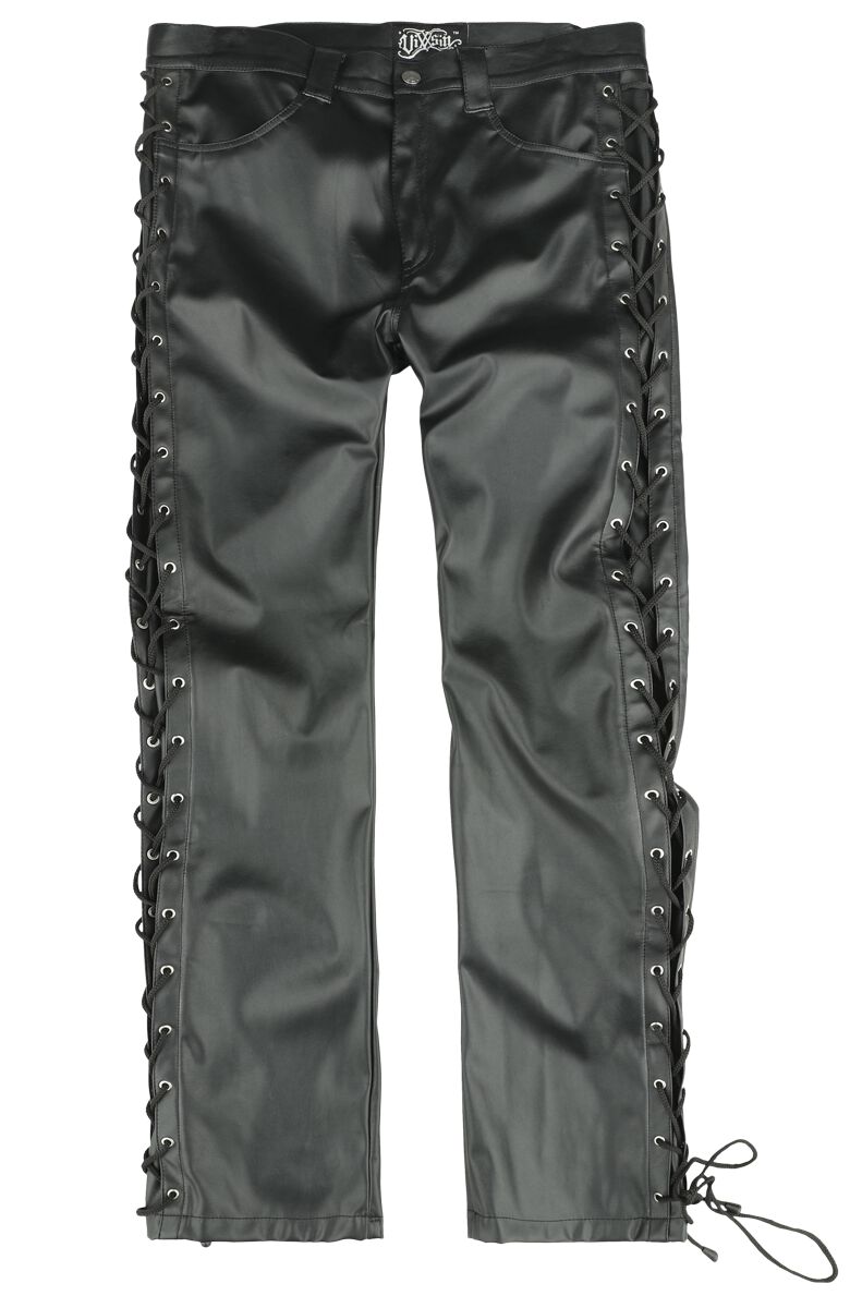 Vixxsin - Gothic Kunstlederhose - Maximus Pants - W30L32 bis W38L34 - für Männer - Größe W32L34 - schwarz