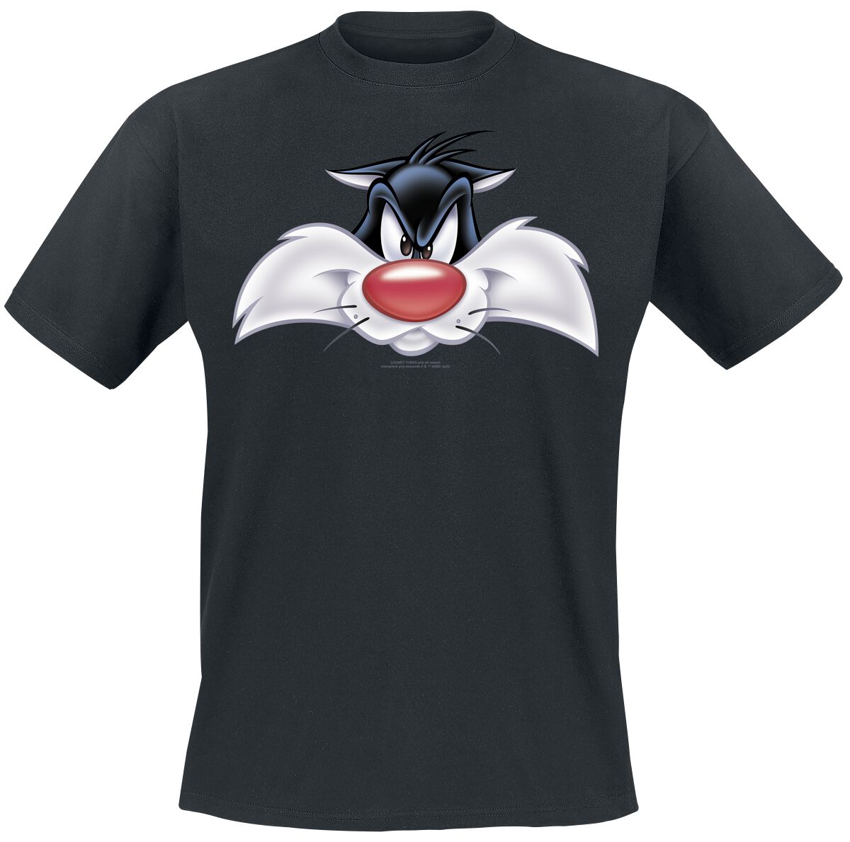 Image of T-Shirt di Looney Tunes - Sylvester - Big Face - XL a 4XL - Uomo - nero