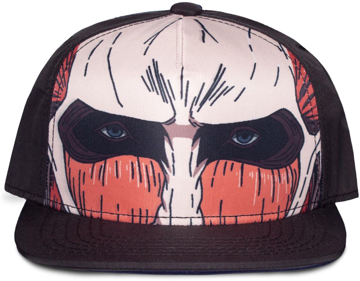 Attack On Titan – Anime Cap – Titan Face – schwarz  – Lizenzierter Fanartikel