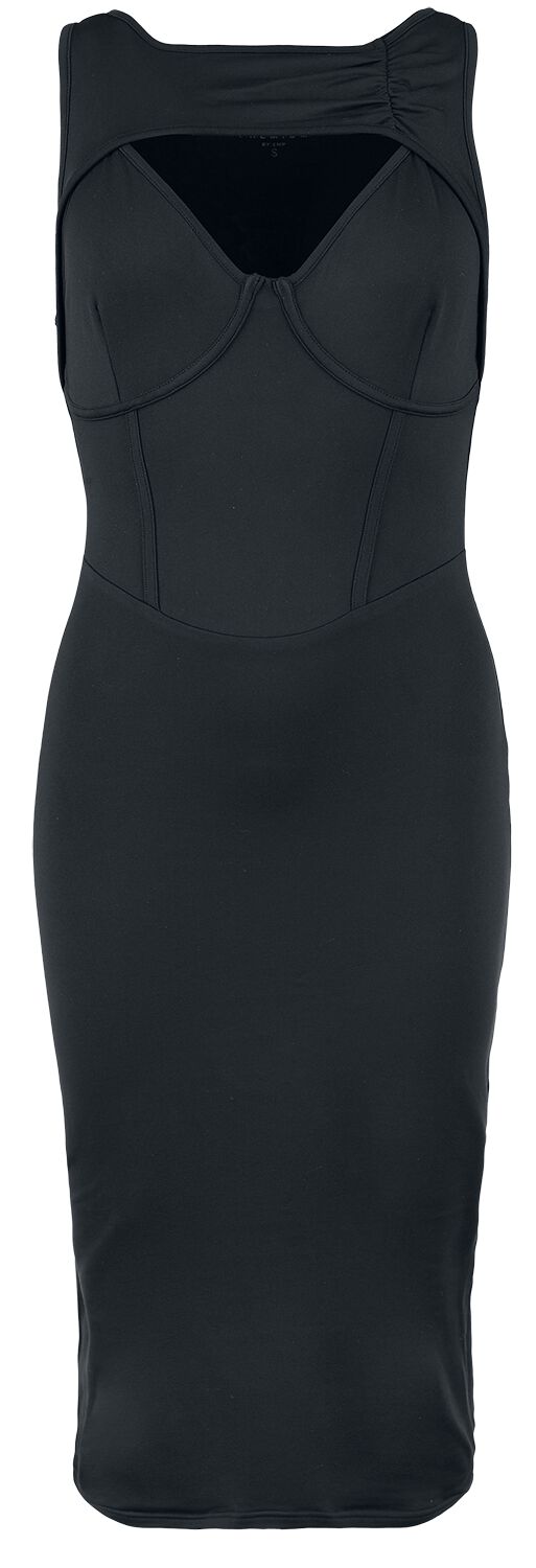 Levně Black Premium by EMP Bodycon Dress with Double Neckline Šaty černá