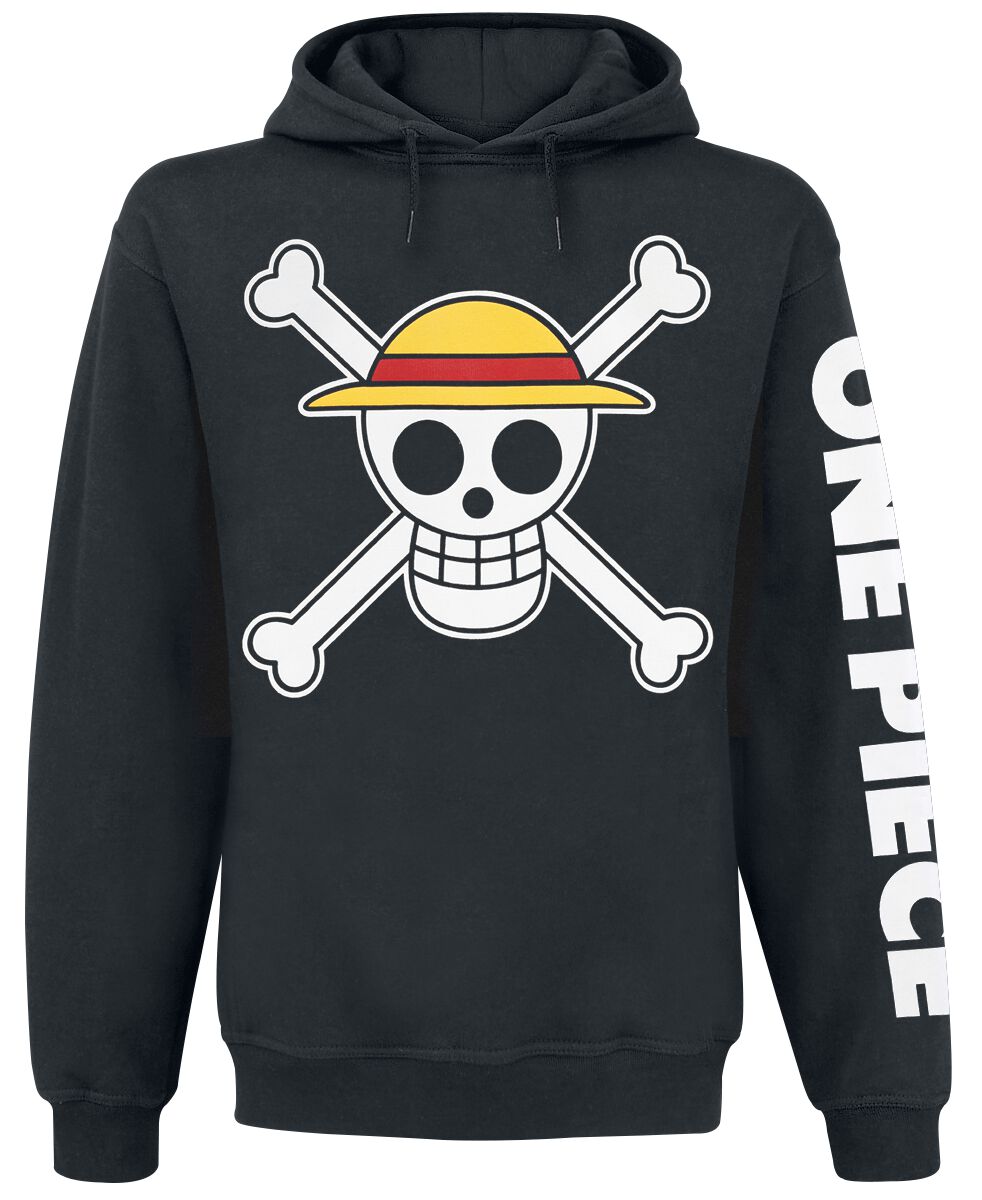 Levně One Piece One Piece - Skull Mikina s kapucí černá