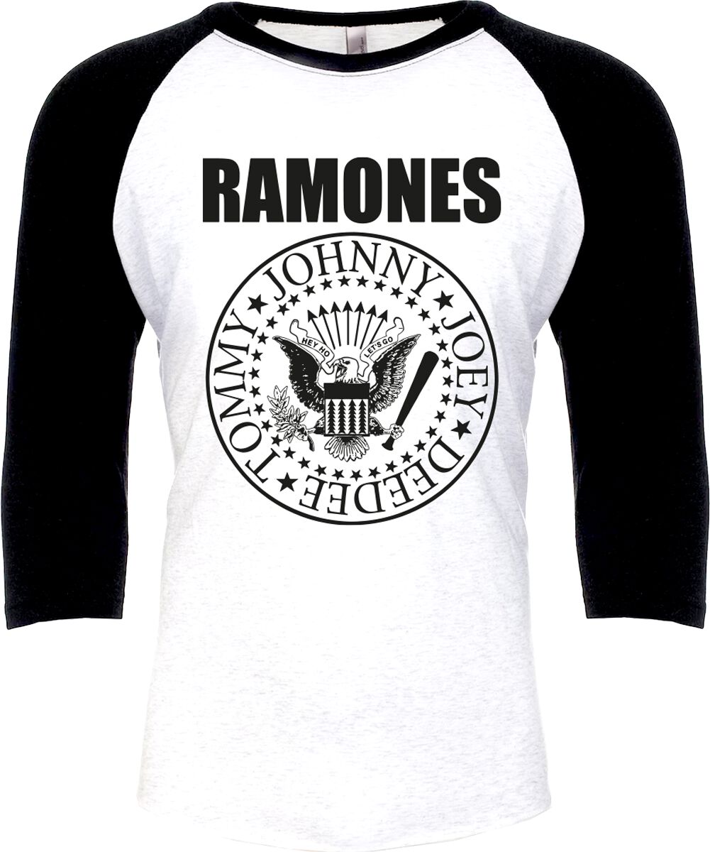 Ramones Langarmshirt – Crest – XS bis XL – für Männer – Größe XL – weiß/schwarz – Lizenziertes Merchandise! Ramones Langarmshirt – Crest – XS bis XL – für Männer – Größe XL – weiß/schwarz – Lizenziertes Merchandise!