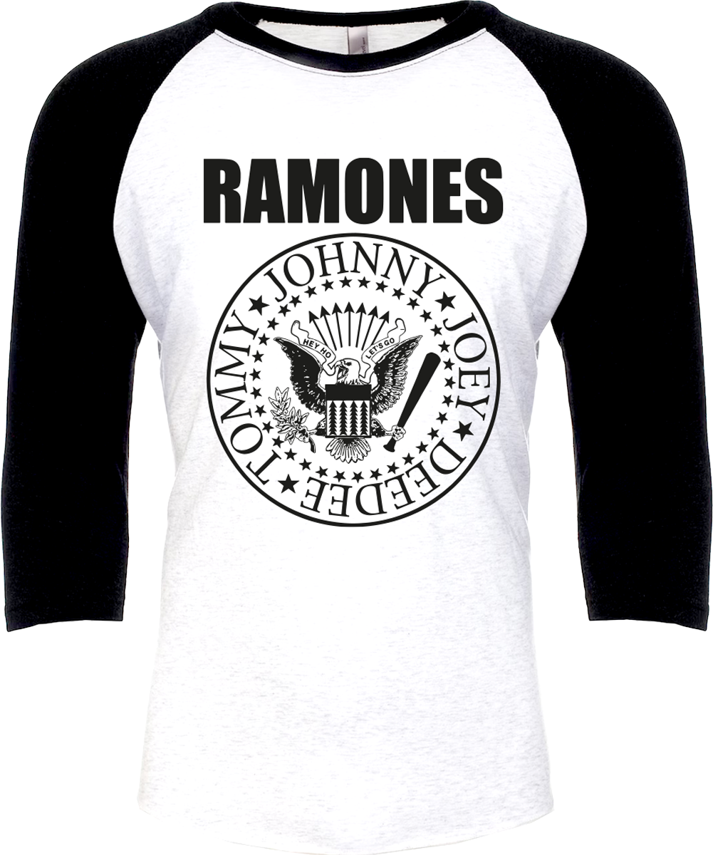Ramones - Crest - Langarmshirt - weiß| schwarz