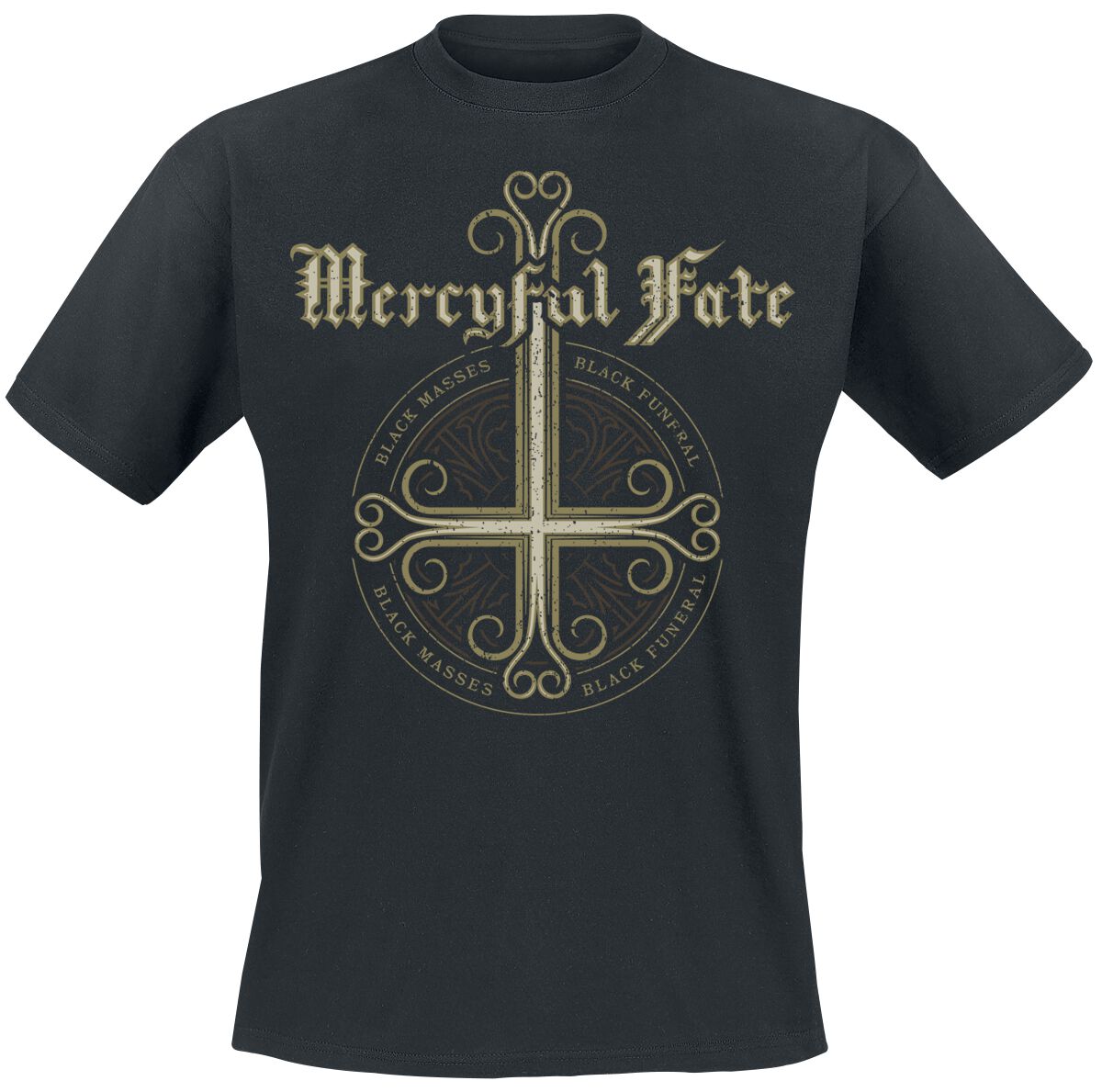 Levně Mercyful Fate Black Funeral Cross Tričko černá