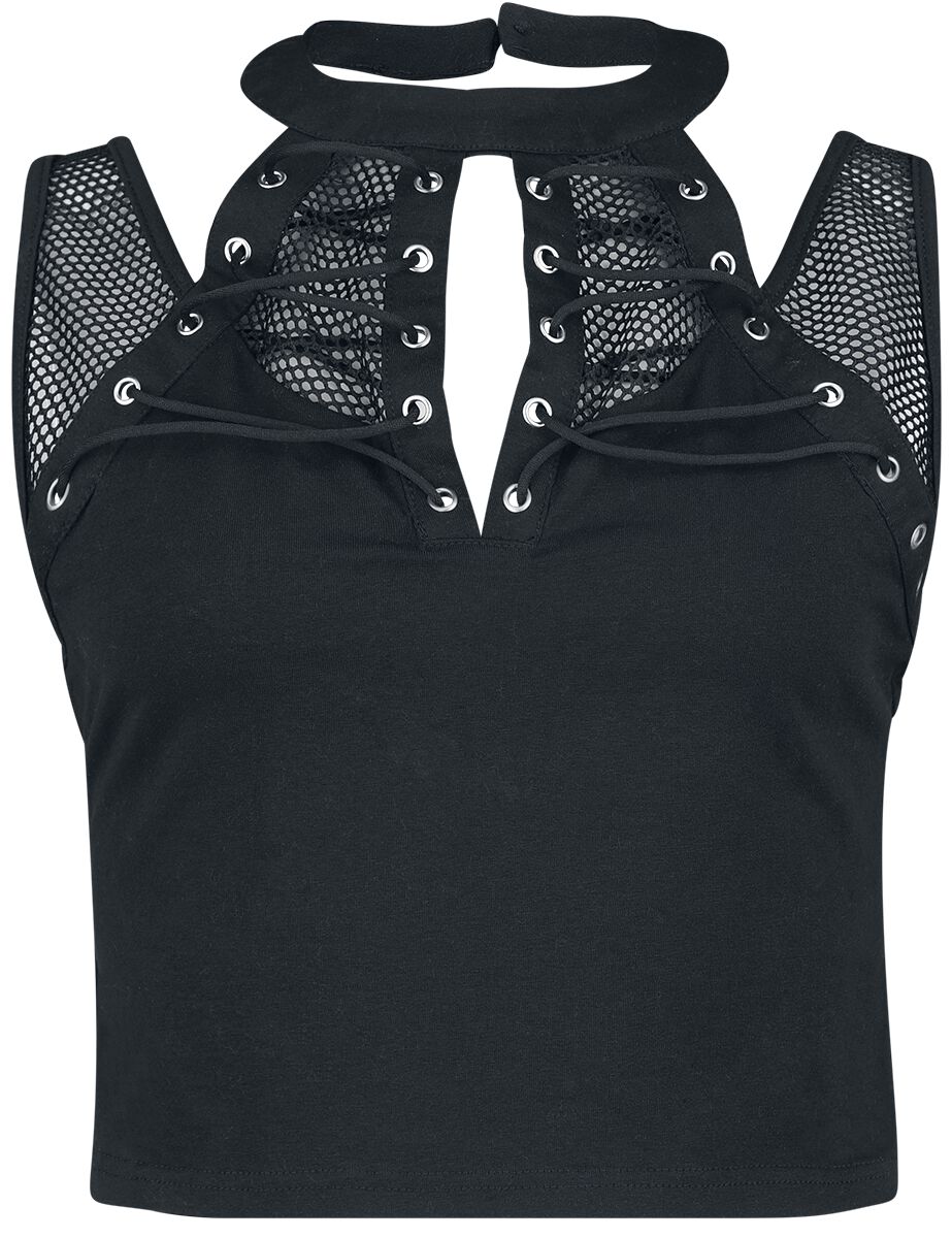 Banned Alternative Chalice Mesh And Laced Top Top schwarz in XS