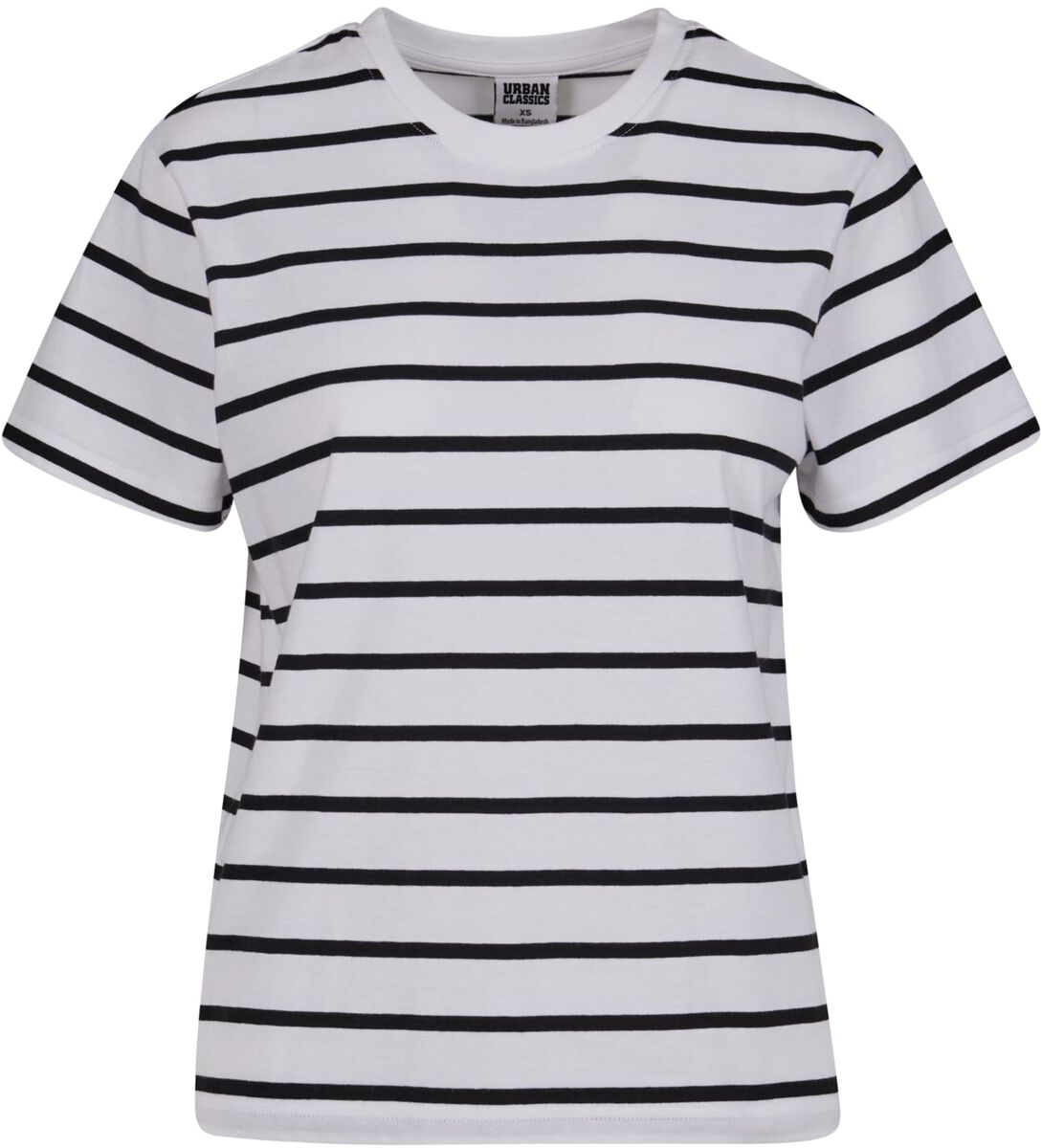 Urban Classics Ladies Striped Boxy Tee T-Shirt schwarz weiß in M