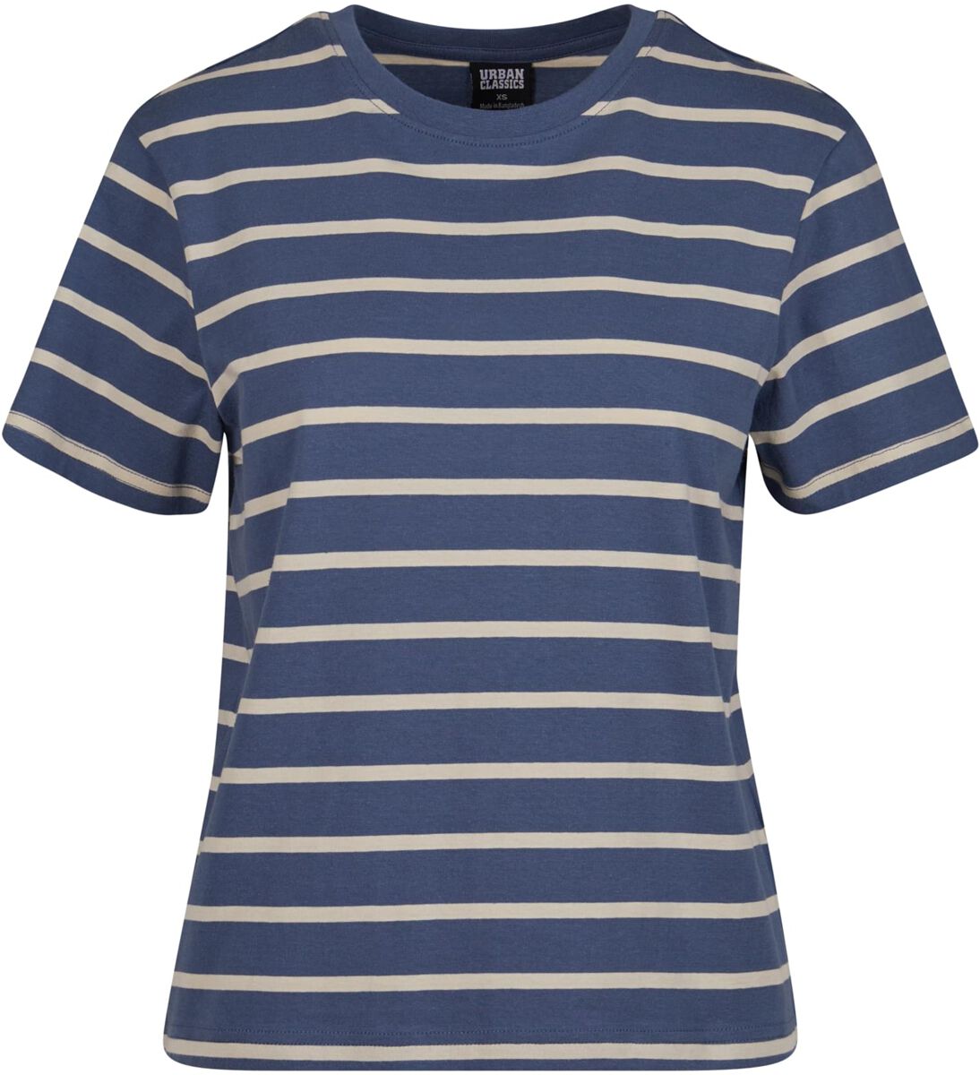 Urban Classics Ladies Striped Boxy Tee T-Shirt blau in S