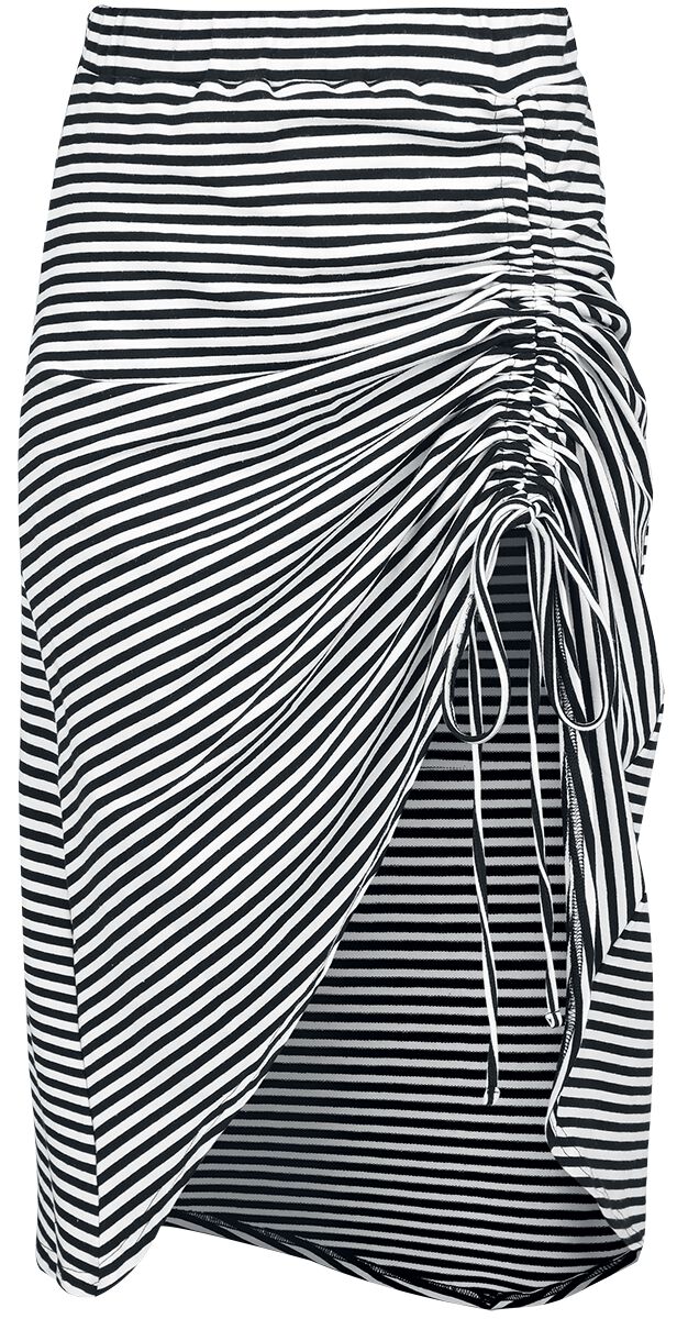 Banned Retro - Rockabilly Rock knielang - Beach Breeze Skirt - S bis 4XL - für Damen - Größe 4XL - schwarz/weiß