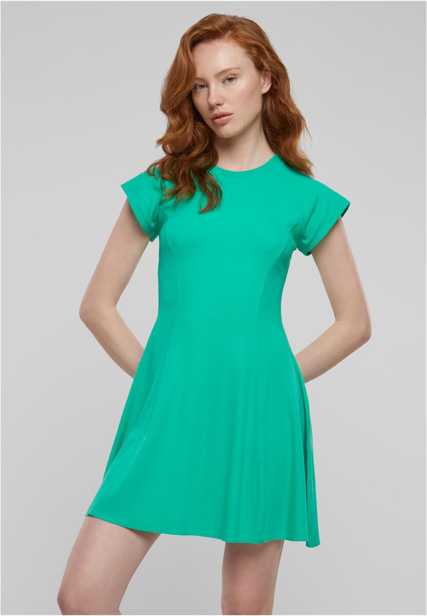Image of Miniabito di Urban Classics - Ladies Ribbed Skater Dress - XS a XL - Donna - verde