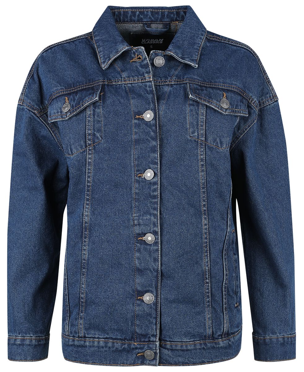 Urban Classics Ladies Oversized 90‘s Denim Jacket Jeansjacke blau in XS
