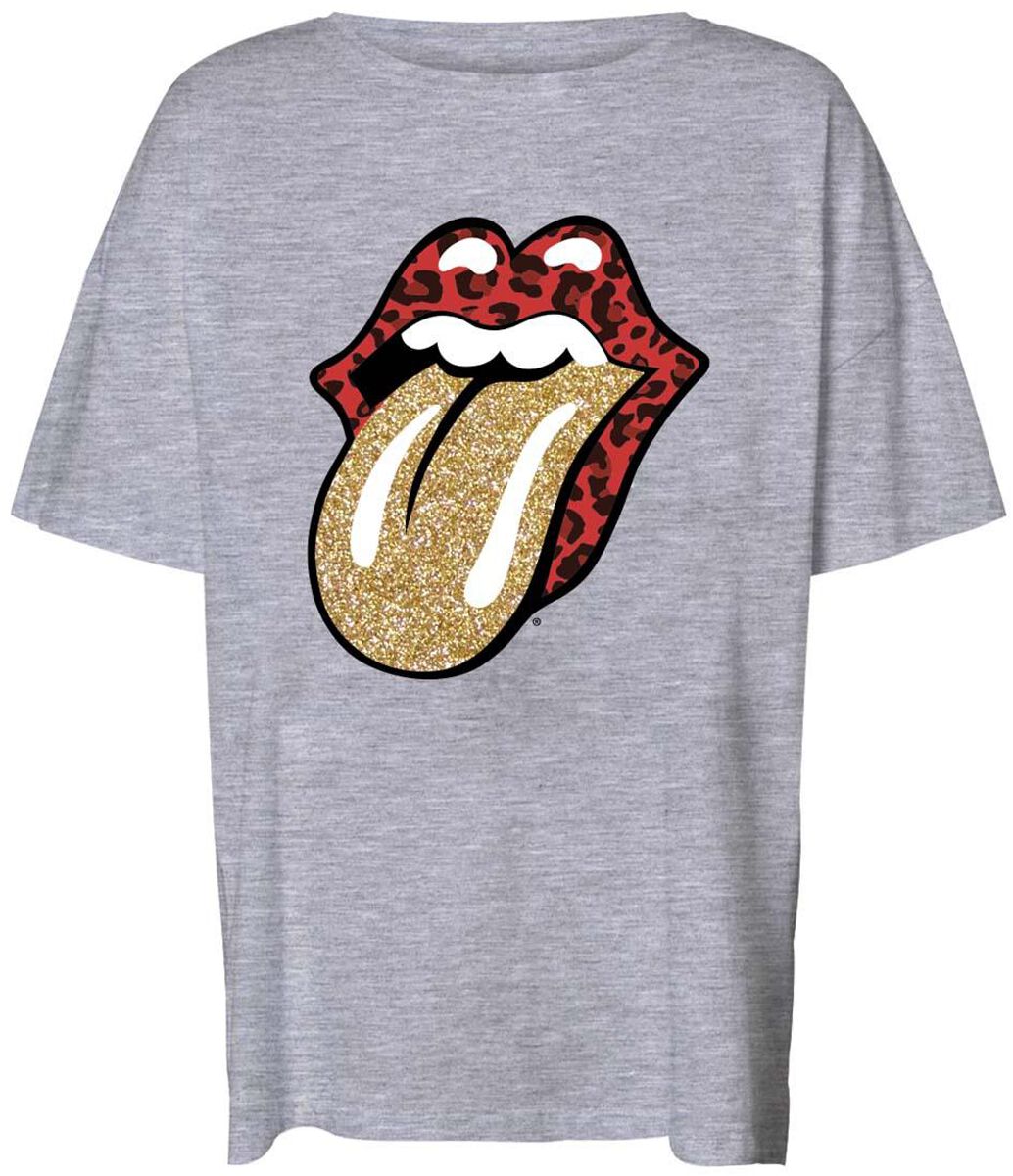 The Rolling Stones T-Shirt - NMIda Glitter Rolling Stones - XS bis XL - für Damen - Größe XS - grau  - Lizenziertes Merchandise!