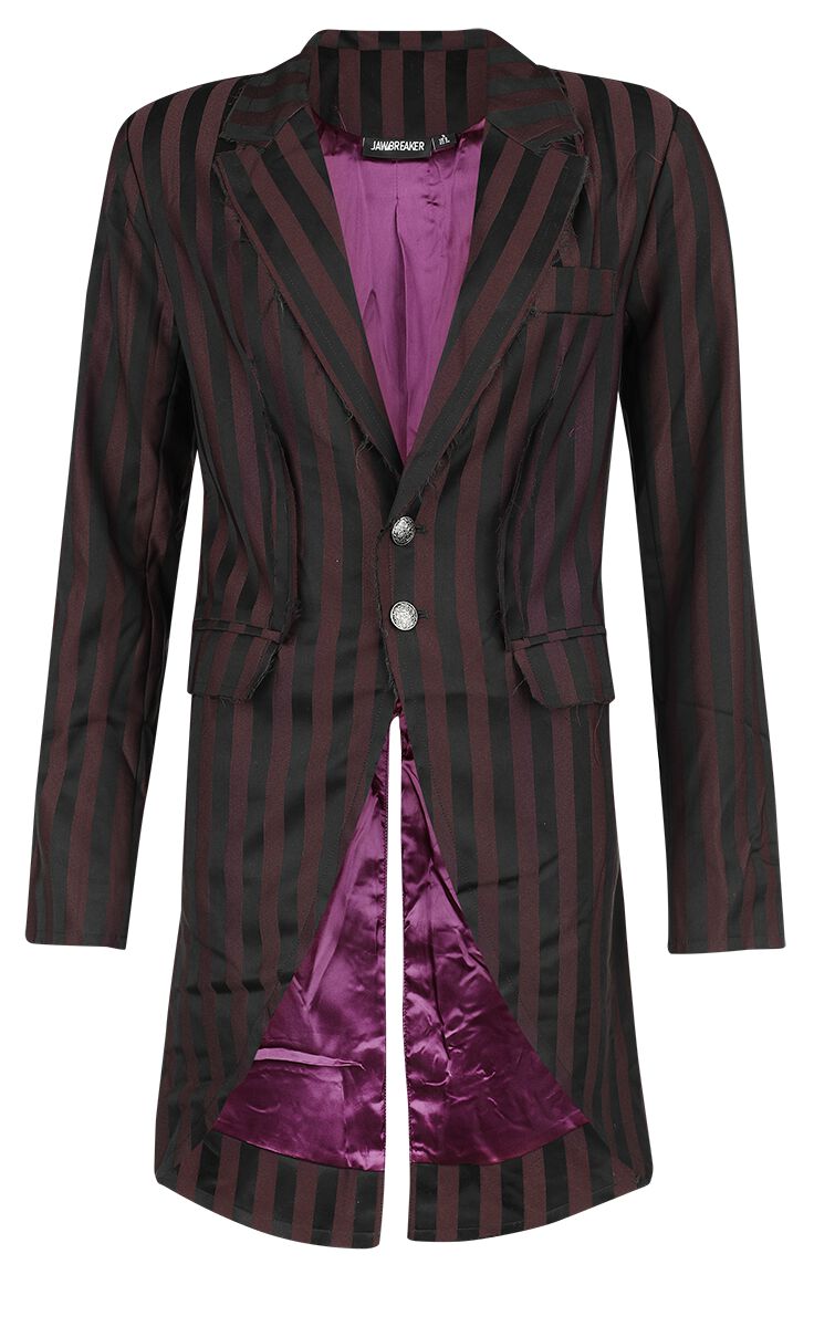 Jawbreaker Stripe Blazar Coat Mantel rot schwarz in XL