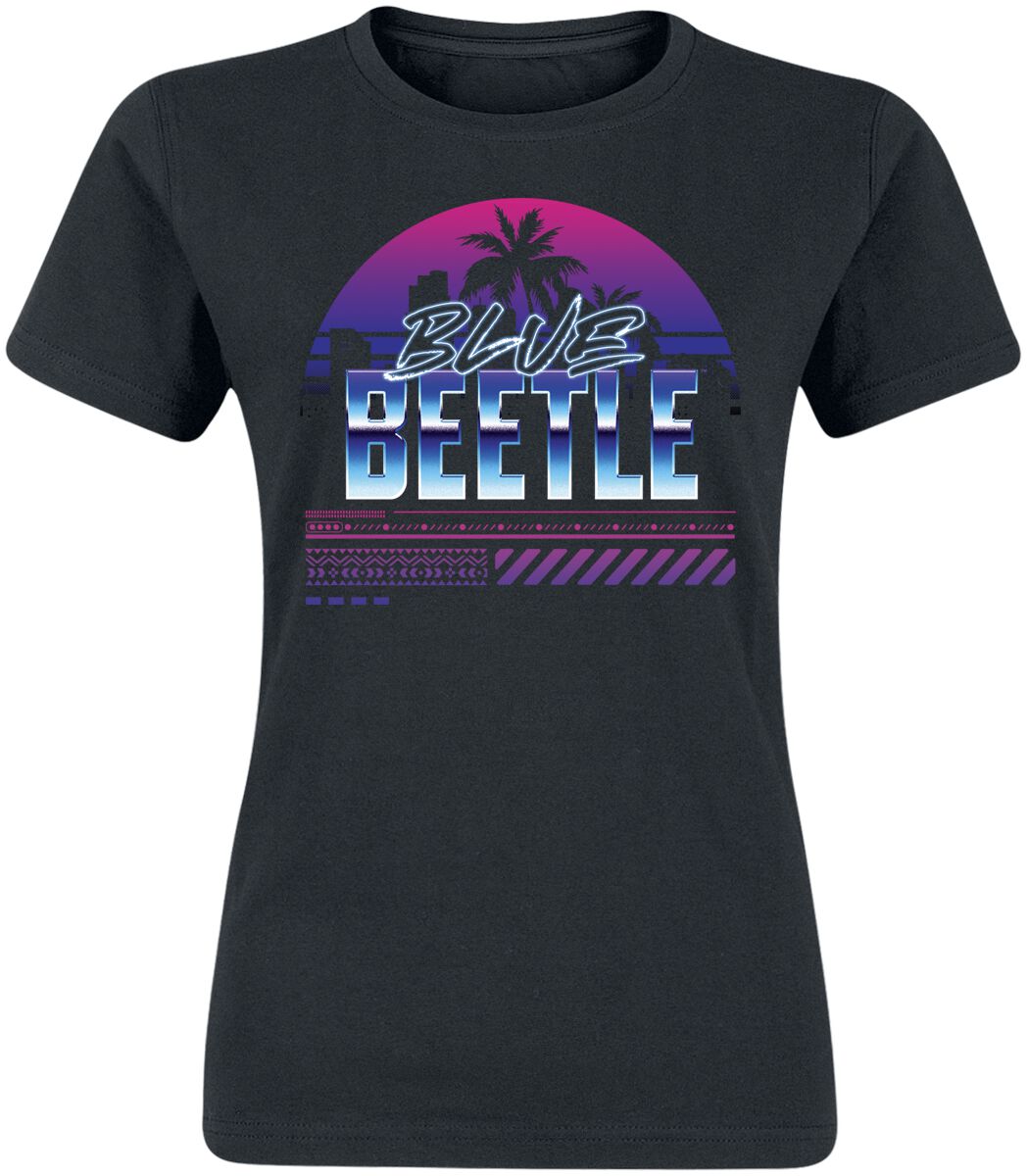 Blue Beetle - DC Comics T-Shirt - Palm Sunset - S bis XXL - für Damen - Größe L - schwarz  - Lizenzierter Fanartikel