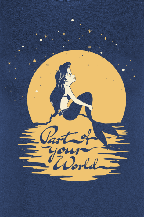 Arielle, die Meerjungfrau - Disney T-Shirt - Part Of Your World - S bis XL - für Damen - Größe XL - navy  - Lizenzierter Fanartikel
