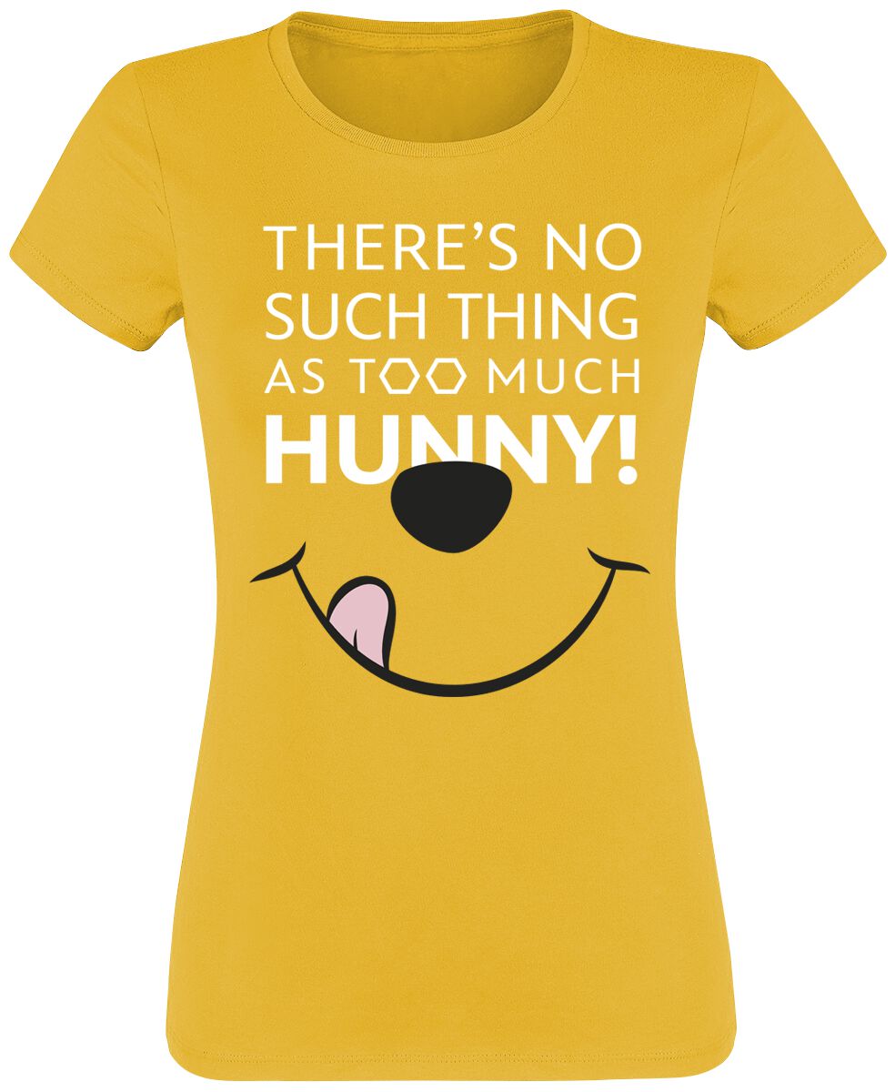 Winnie The Pooh - Disney T-Shirt - There`s No Such Thing As Too Much Hunny! - S bis XL - für Damen - Größe S - gelb  - Lizenzierter Fanartikel