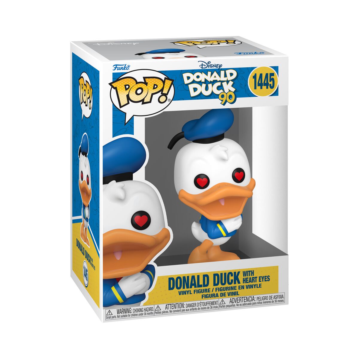 Image of Minnie & Topolino - 90th Anniversary - Donald Duck with Heart Eyes Vinyl Figurine 1445 - Funko Pop! - Funko Shop Europe