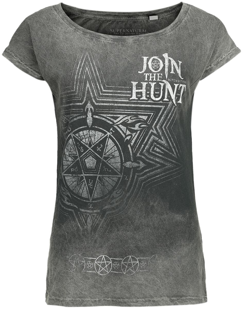 Supernatural T-Shirt - Join The Hunt - S bis XXL - für Damen - Größe S - grau  - Lizenzierter Fanartikel