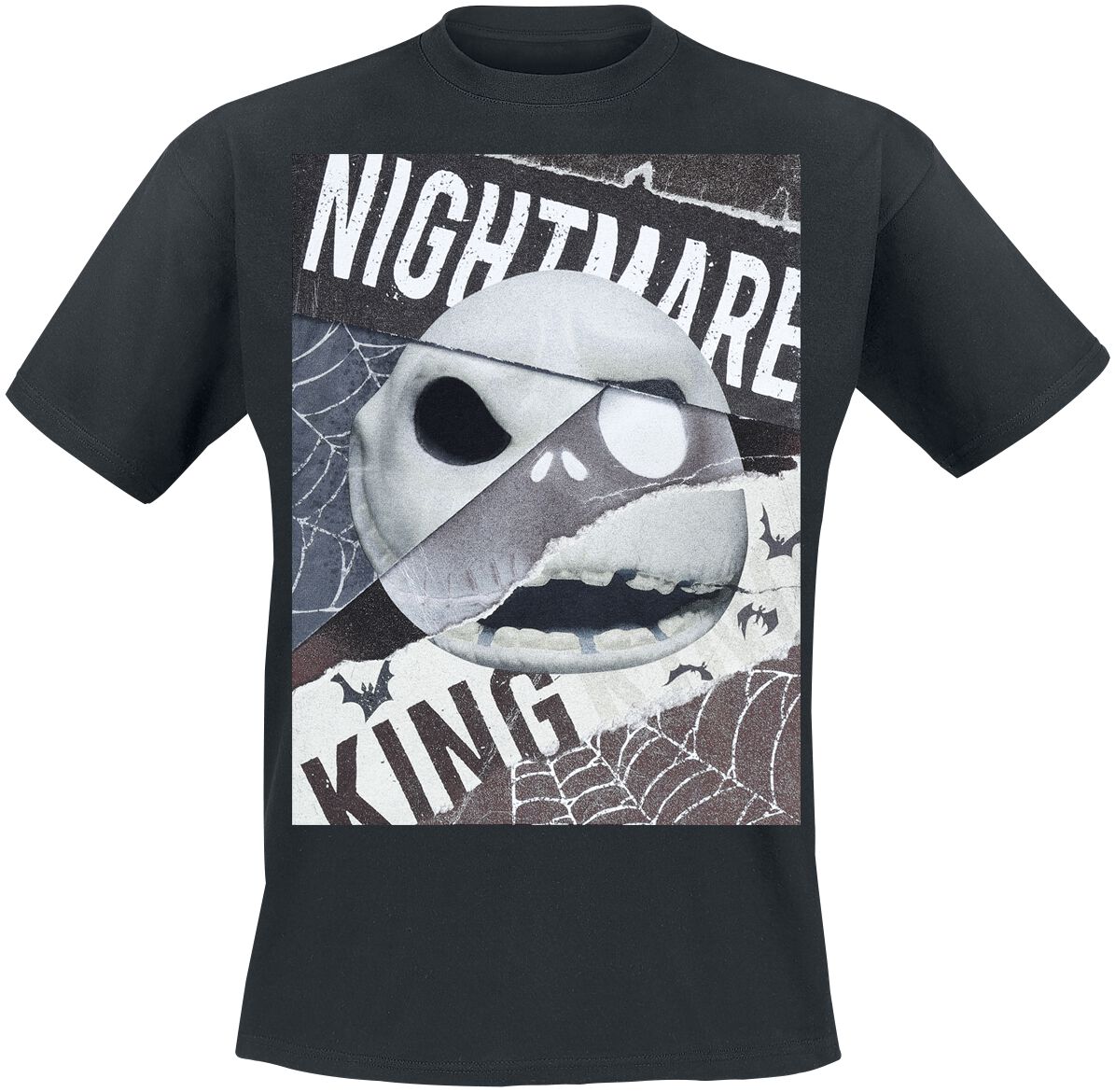 The Nightmare Before Christmas - Disney T-Shirt - Nightmare King - S bis XL - für Männer - Größe L - schwarz  - Lizenzierter Fanartikel