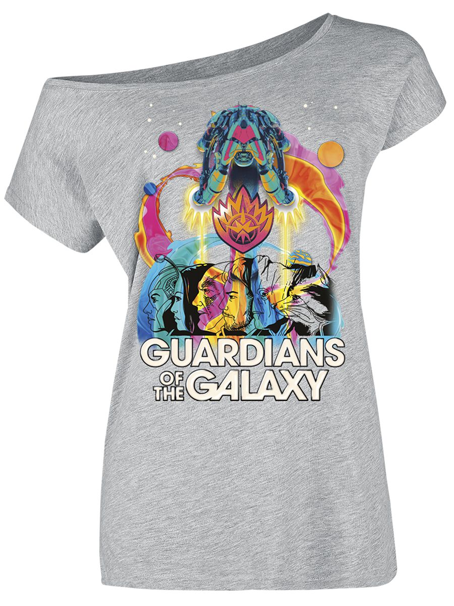 Guardians Of The Galaxy - Marvel T-Shirt - Characters - S bis XXL - für Damen - Größe L - grau  - Lizenzierter Fanartikel