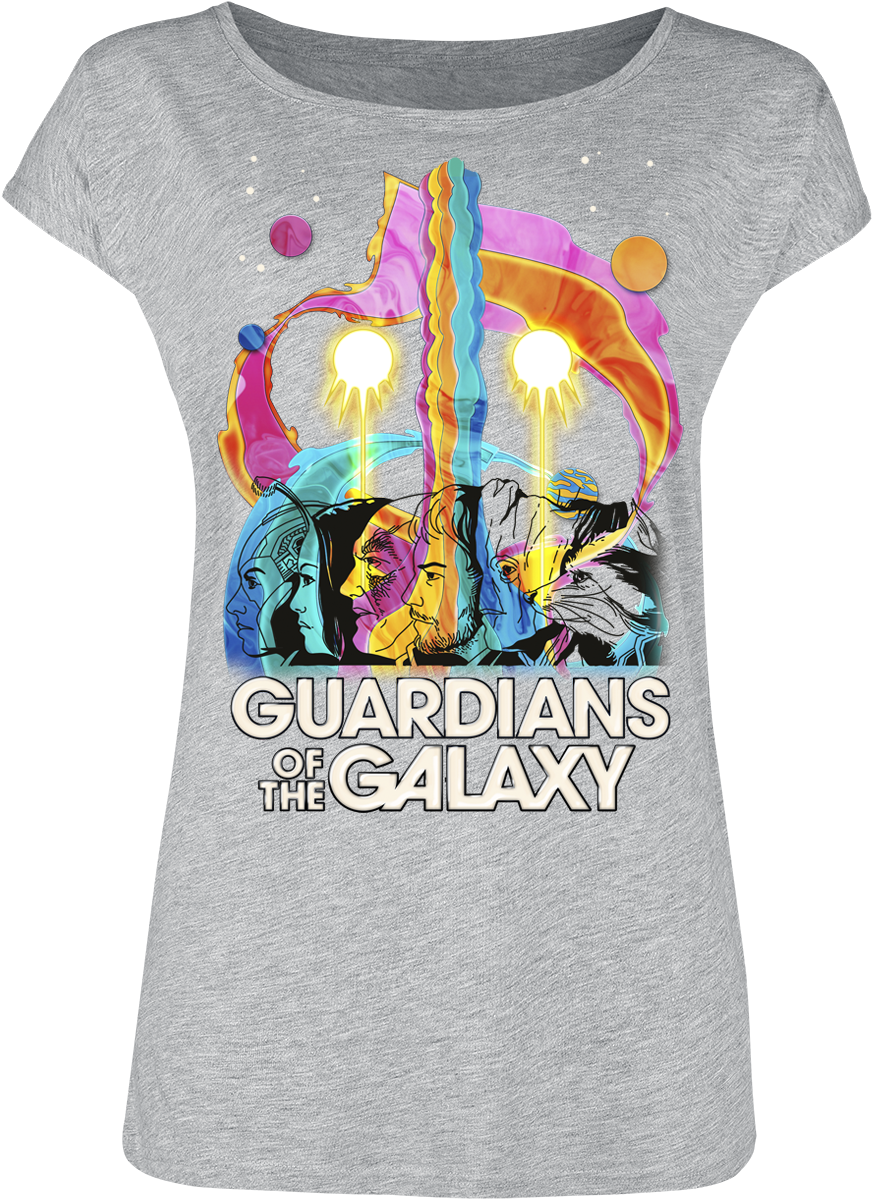 Guardians Of The Galaxy - Marvel T-Shirt - Characters - S bis XXL - für Damen - Größe XXL - grau  - Lizenzierter Fanartikel