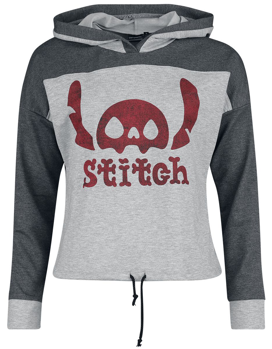 Lilo & Stitch - Disney Kapuzenpullover - Skeleton Stitch - S bis 4XL - für Damen - Größe XL - dunkelgrau/hellgrau  - EMP exklusives Merchandise!
