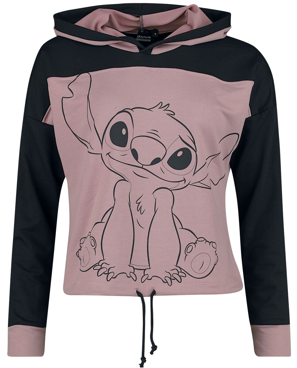 Lilo & Stitch - Disney Kapuzenpullover - Stitch - M bis 3XL - für Damen - Größe XL - schwarz/rosa  - EMP exklusives Merchandise!