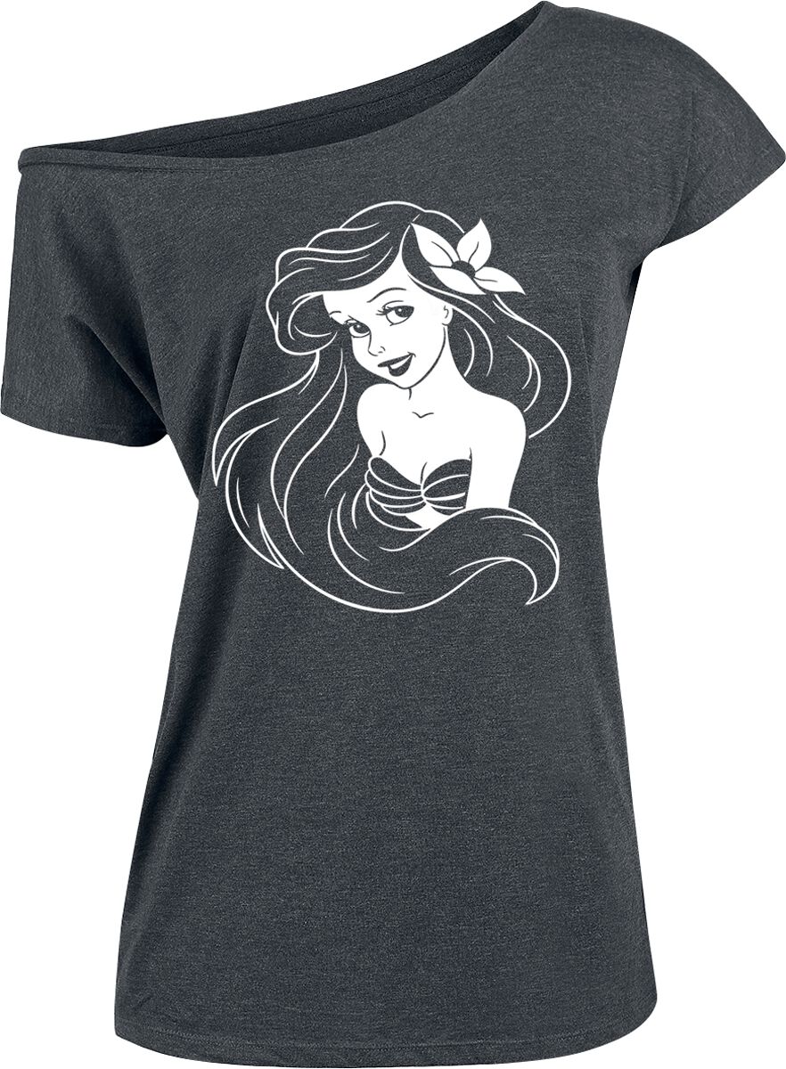Levně Ariel - Malá mořská víla Mermaid Dámské tričko šedá