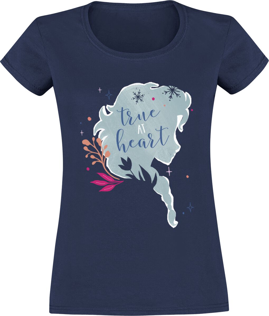 Die Eiskönigin - Disney T-Shirt - True At Heart - S bis XXL - für Damen - Größe XXL - blau  - Lizenzierter Fanartikel