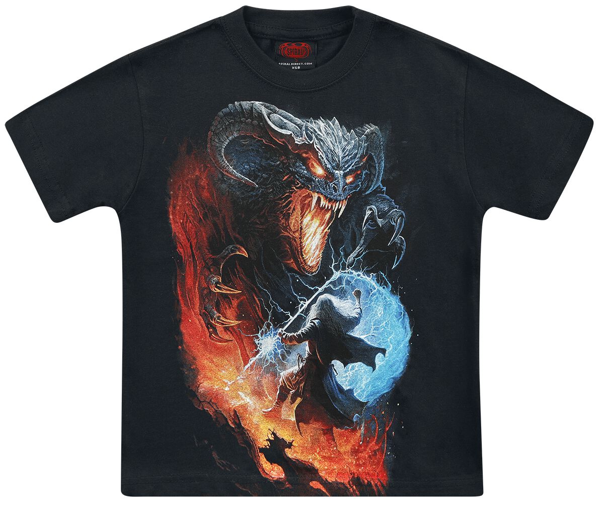 Spiral T-Shirt für Kinder - Kids - Infernal Duel - für Jungen - schwarz/multicolor