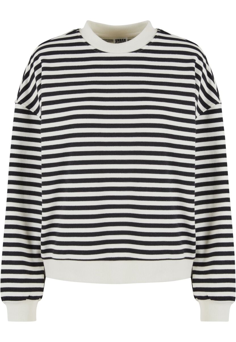 Urban Classics - Ladies Oversized Striped Crewneck - Sweatshirt - schwarz|weiß