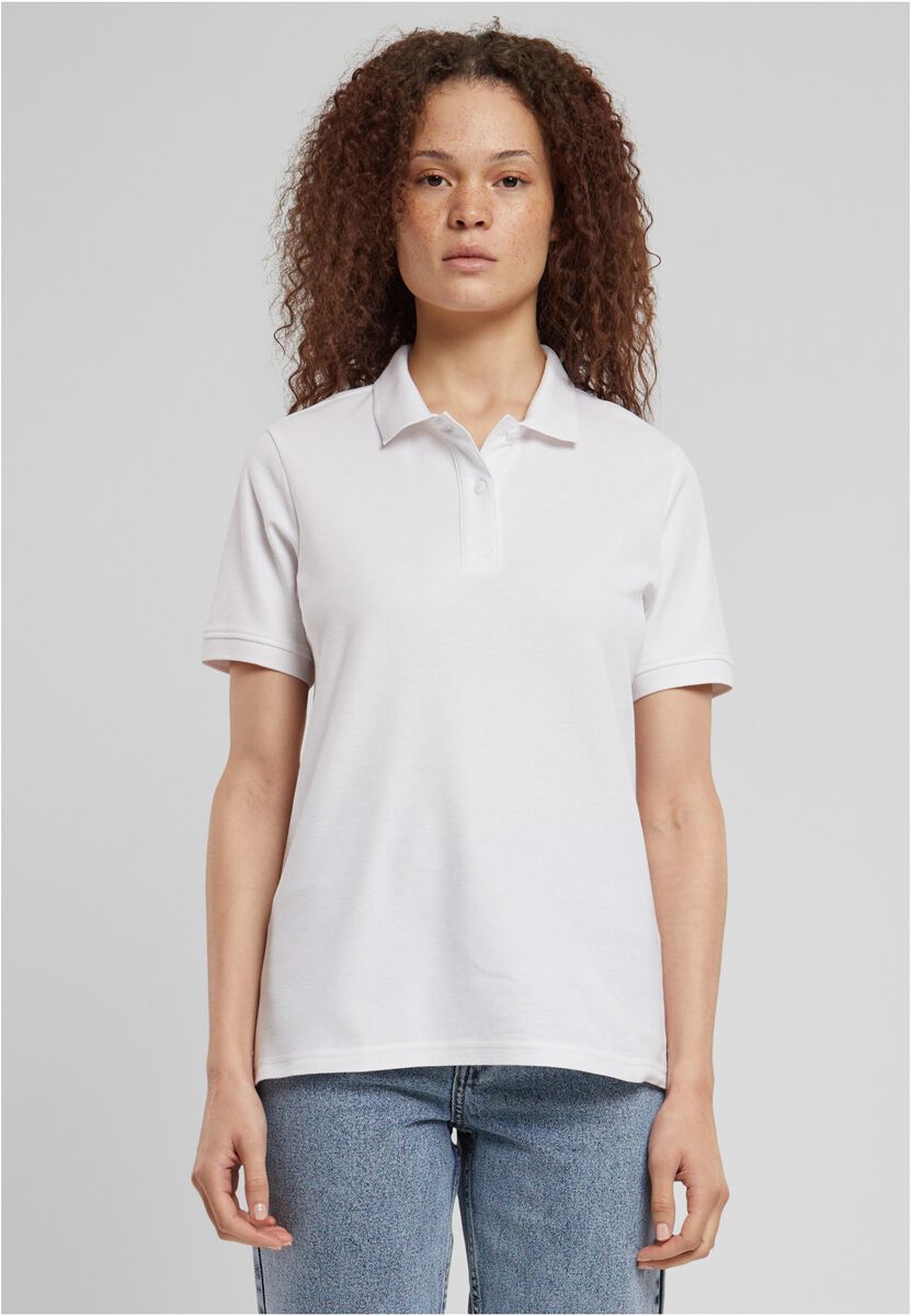 Urban Classics Ladies Polo Shirt Poloshirt weiß in L