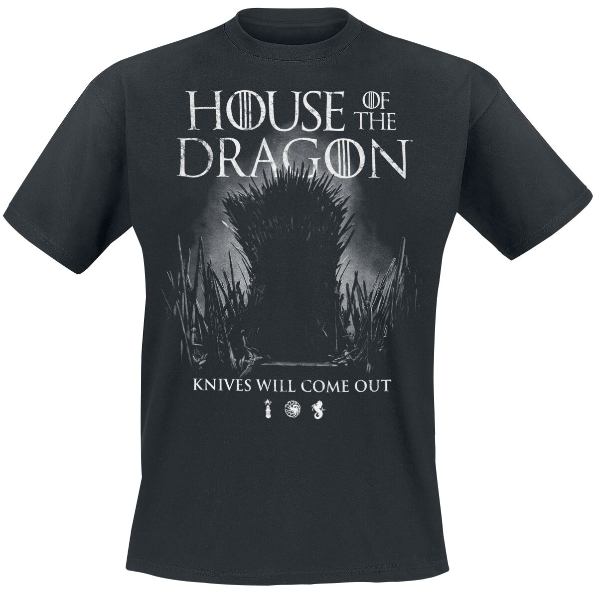 Game Of Thrones T-Shirt - House of the Dragon - Knives Will Come Out - XXL bis 4XL - für Männer - Größe XXL - schwarz  - Lizenzierter Fanartikel