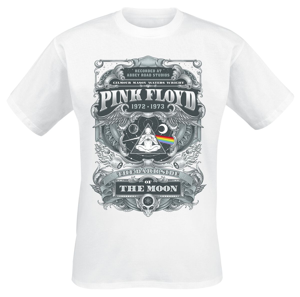 Pink Floyd T-Shirt - DSOTM 1972 - S bis 3XL - für Männer - Größe XL - weiß  - Lizenziertes Merchandise!