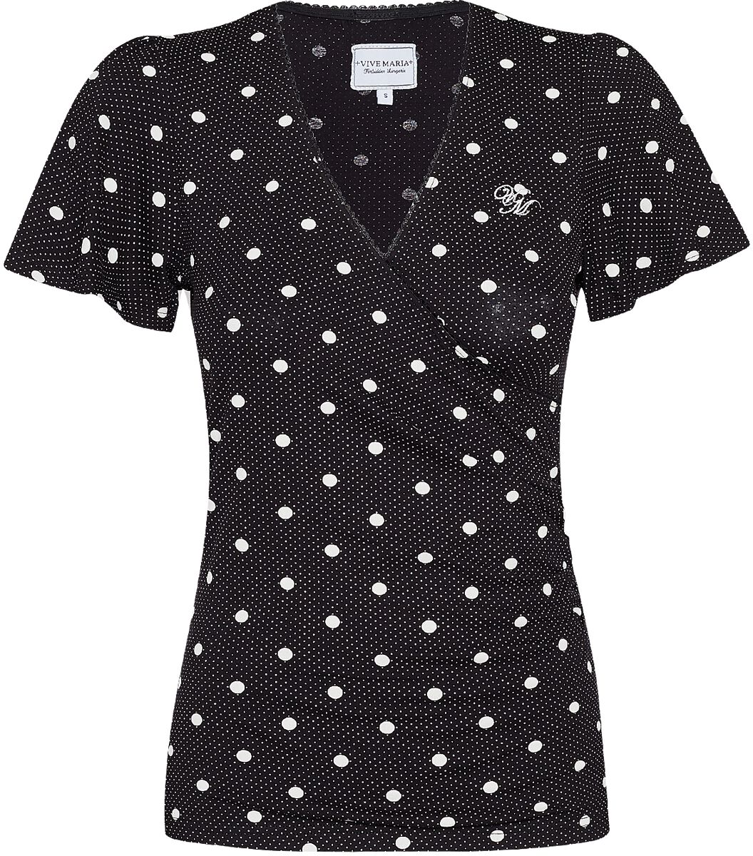 Image of T-Shirt Rockabilly di Vive Maria - Maria shirt - XS a L - Donna - nero/bianco