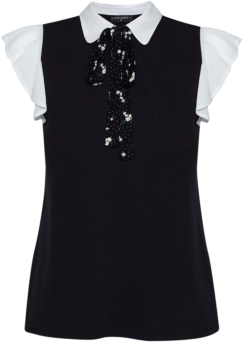 Image of Blusa di Vive Maria - Chère Camille blouse - XS a XXL - Donna - nero/bianco