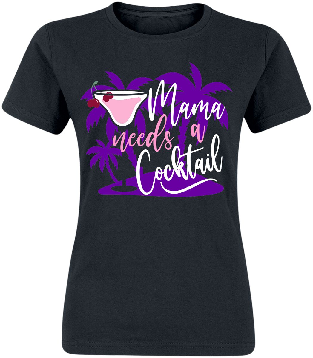 Alkohol & Party T-Shirt - Mama Needs A Cocktail - S bis XXL - für Damen - Größe L - schwarz