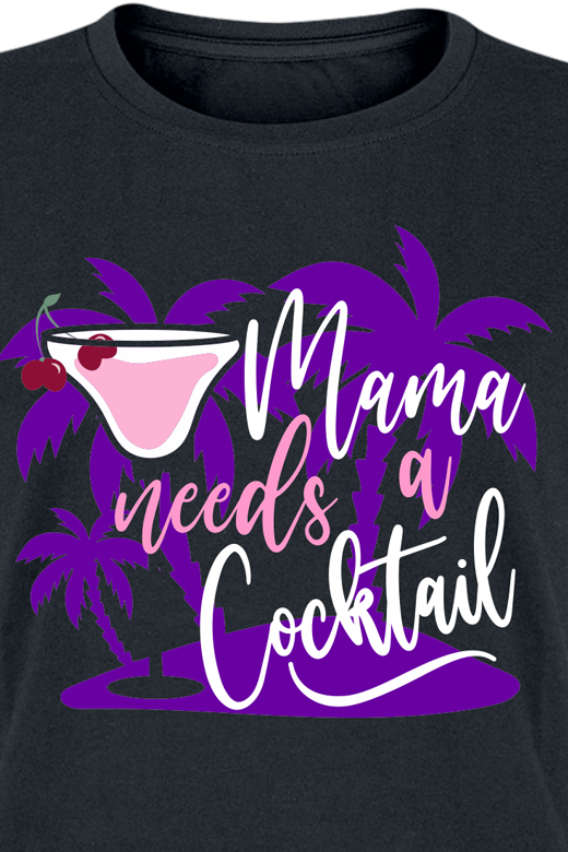 Alkohol & Party T-Shirt - Mama Needs A Cocktail - S bis L - für Damen - Größe S - schwarz