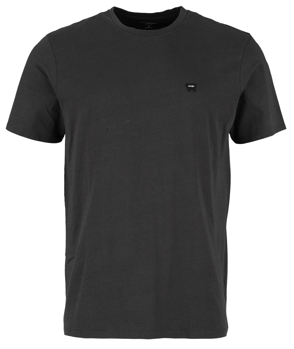 Wrangler T-Shirt - Sign Off Tee Faded Black - S bis XXL - für Männer - Größe L - schwarz