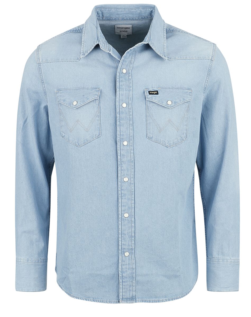 Image of Camicia di jeans di Wrangler - 27MW Light Stone - S a XXL - Uomo - blu