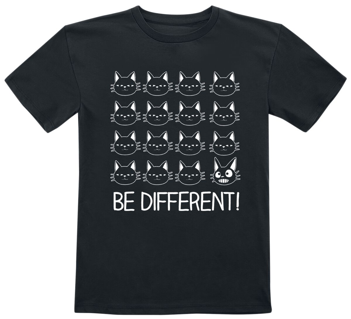 Be Different! T-Shirt für Kinder - Cats - für Mädchen & Jungen - schwarz