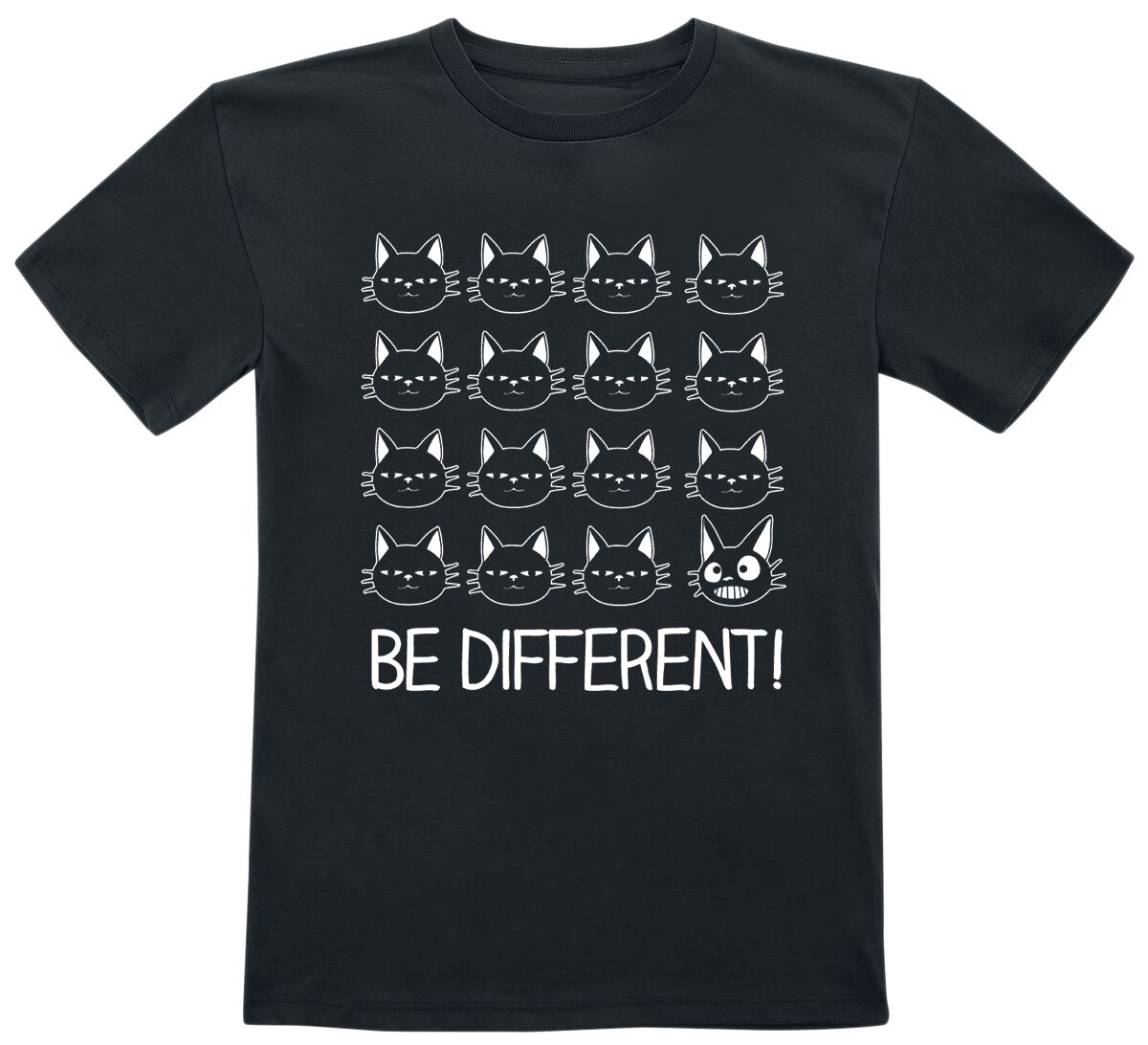 Be Different! T-Shirt für Kinder – Cats – für Mädchen & Jungen – schwarz