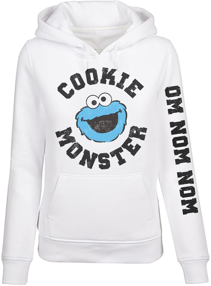 Sesamstraße Kapuzenpullover - Cookie Monster - S bis XXL - für Damen - Größe S - weiß  - Lizenzierter Fanartikel