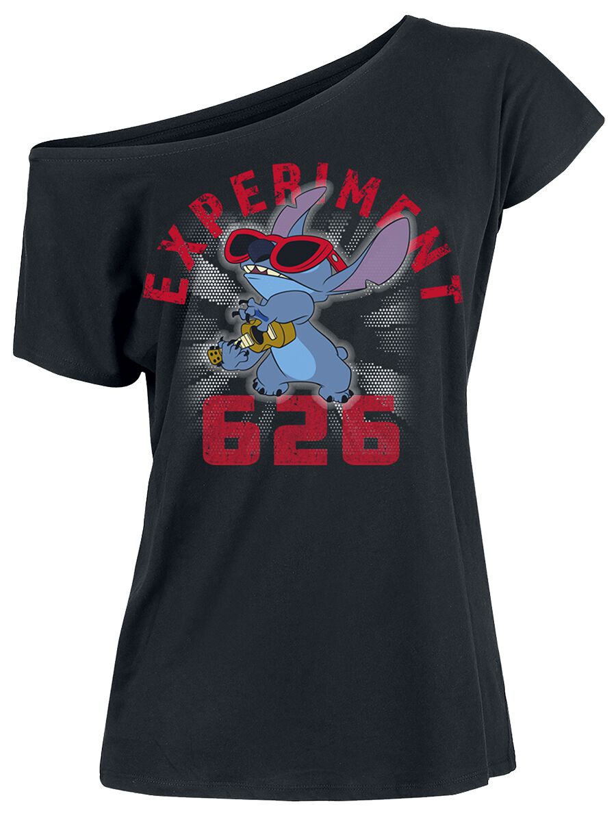 Lilo & Stitch - Disney T-Shirt - Experiment 626 - S bis XXL - für Damen - Größe S - schwarz  - Lizenzierter Fanartikel