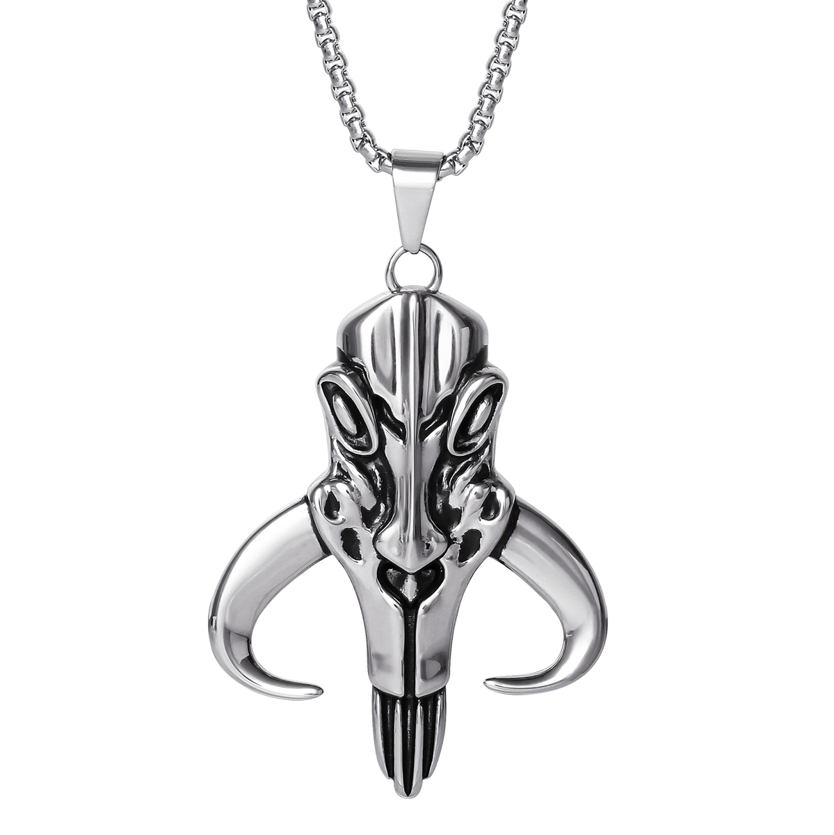 0887746777591 - The Mandalorian - Mythosaur Skull Halskette silberfarben 0887746777591 - The Mandalorian - Mythosaur Skull Halskette silberfarben