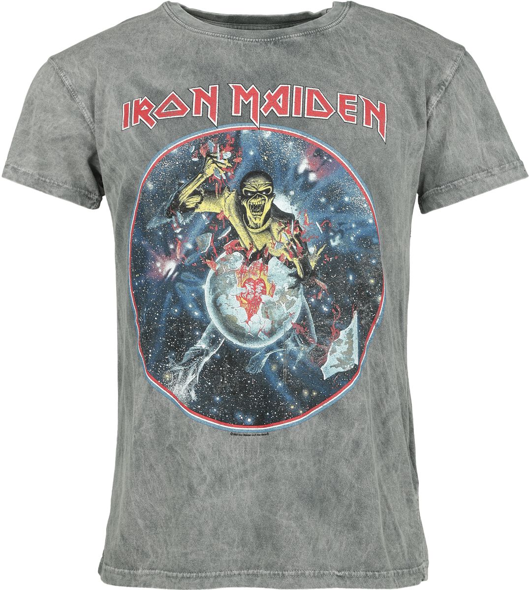 Iron Maiden T-Shirt - The Beast On The Run - World Peace Tour `83 - S bis 4XL - für Männer - Größe L - grau  - Lizenziertes Merchandise!