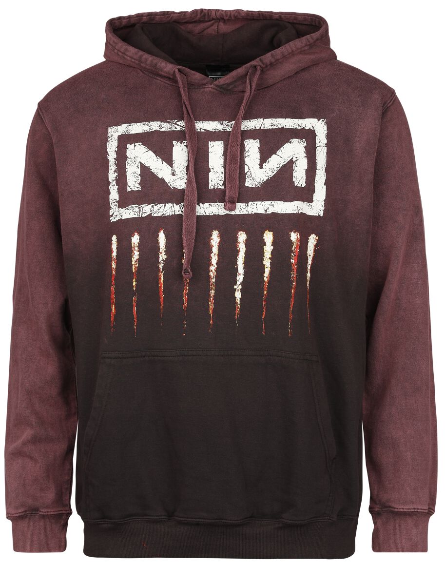 Levně Nine Inch Nails Downward Spiral Mikina s kapucí tmavě červená