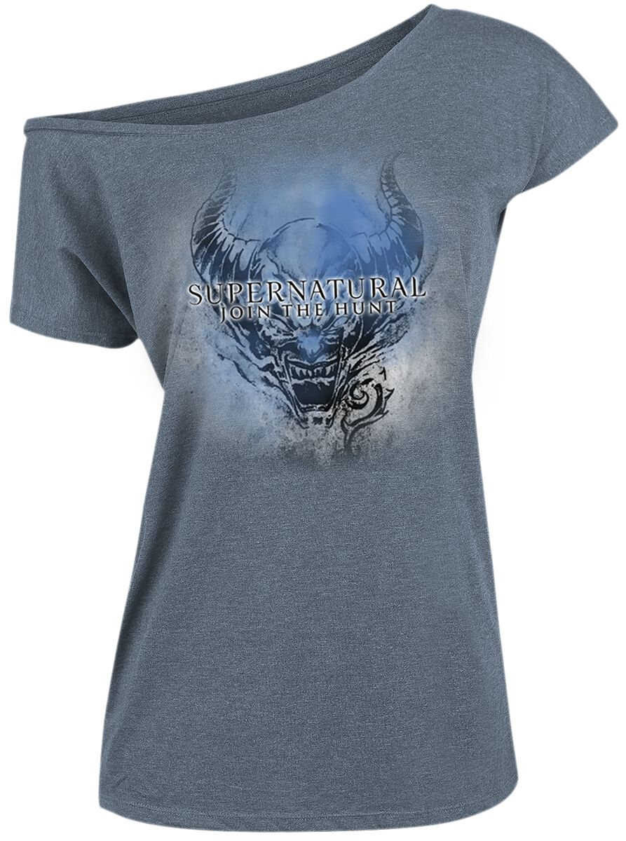 Supernatural T-Shirt - Evil - S bis XXL - für Damen - Größe XXL - blau  - Lizenzierter Fanartikel