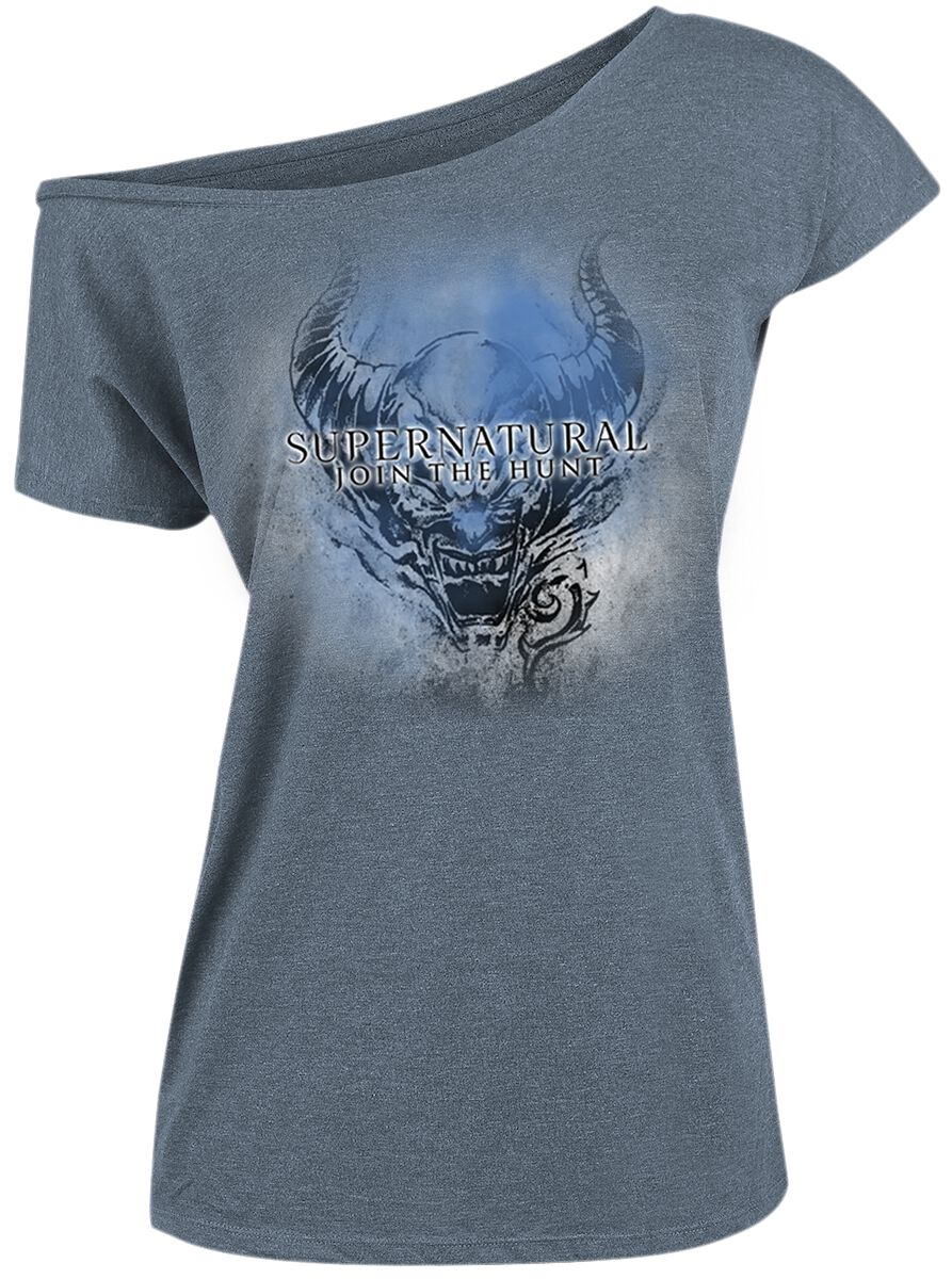 Supernatural T-Shirt – Evil – S bis XXL – für Damen – Größe S – blau  – Lizenzierter Fanartikel
